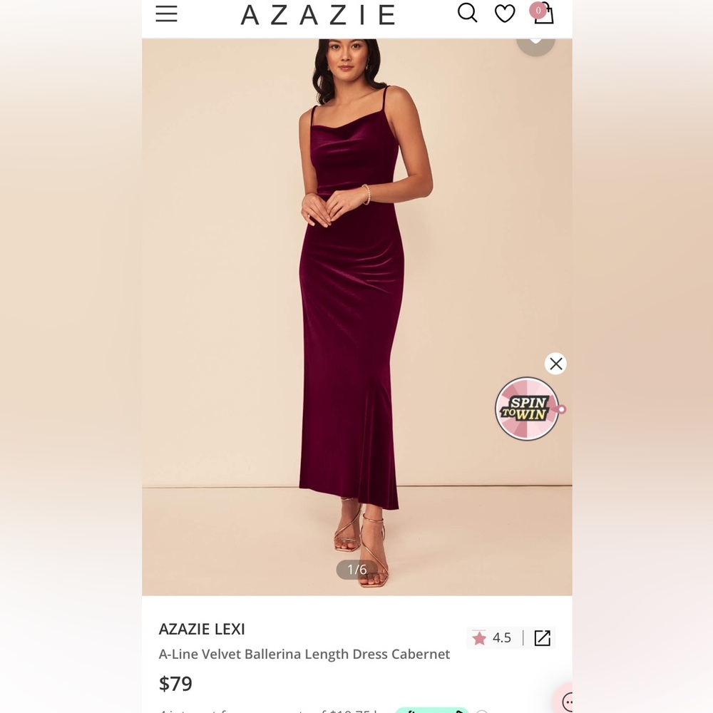 Dramatic V-neck Pleated Long Gown with Slit Cabernet